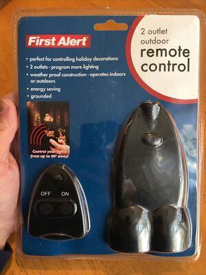 First Alert 2 Outlet Outdoor Remote Control FA200 New Sealed Fast Shipping