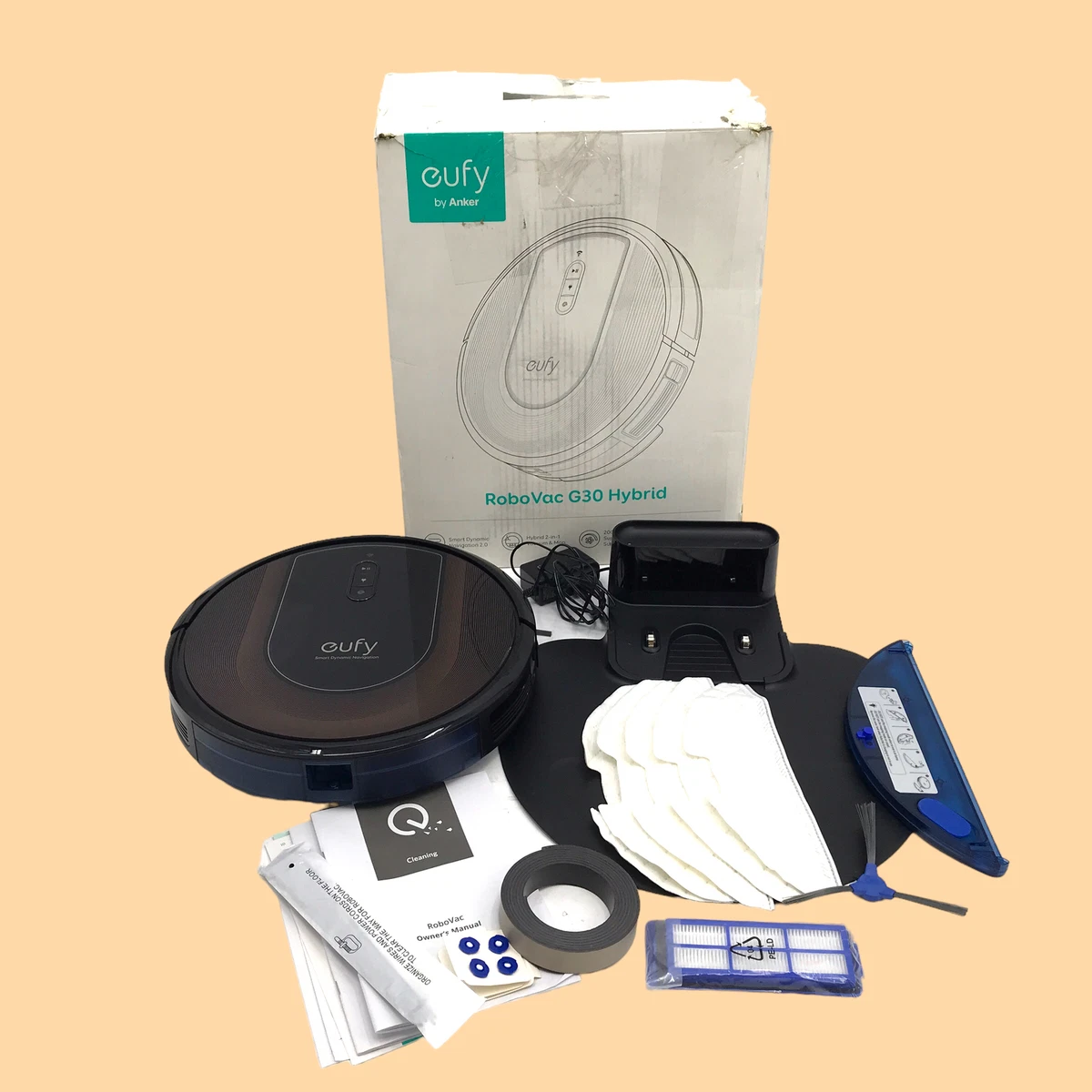 eufy RoboVac G30 T2253 Hybrid Wi-Fi Robot Vacuum 2-in-1 Sweep Mop #MP7662