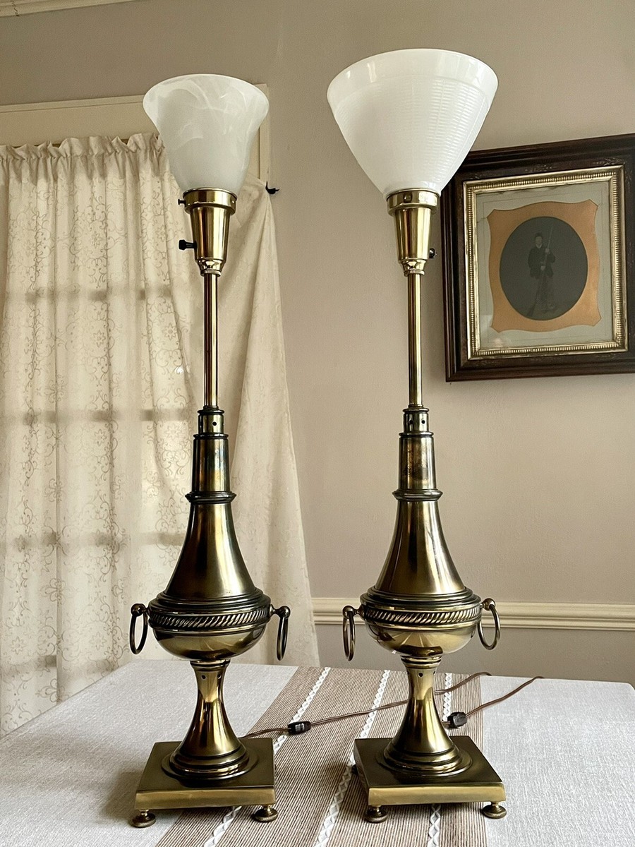 1930年代アメリカヴィンテージ ミッドセンチュリー USAラッセル・ライト PAIR Vintage Hollywood Regency MCM Stiffel Rembrandt Lamp Brass