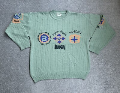 KAPPA Herren Pullover 3XL Vintage Sweater Jumper Strickpullover Retro 5020 Grün
