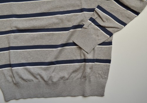 NWT Armani Jeans Slim Fit LOGO Lightweight Crew Neck Striped Sweater - Picture 16 of 25