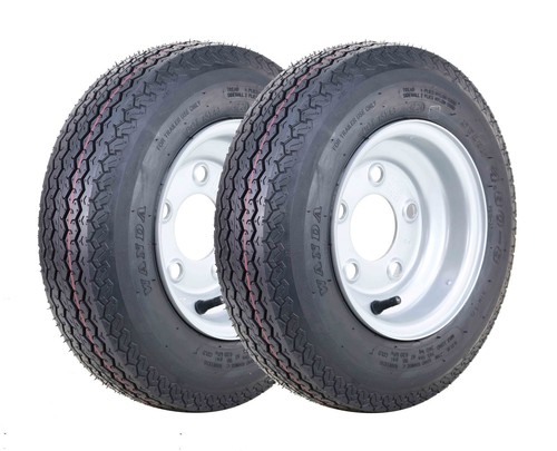 2 Wanda  Trailer Tire Assembly 4.80-8 6-Ply Silver Rim 5 Lugs on 4.5"
