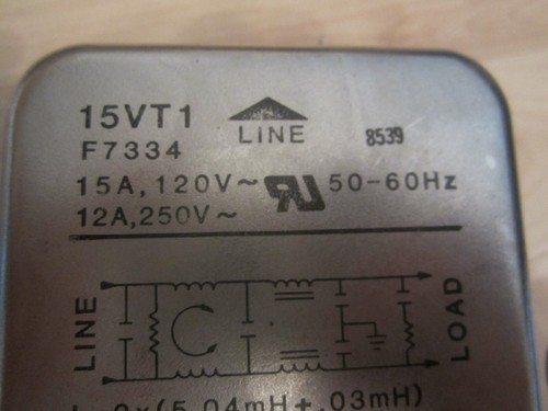 7 x Corcom EMI - Filter 15VT1 12 A 15A 120/250V 50-60Hz Made in USA - Bild 6 von 9