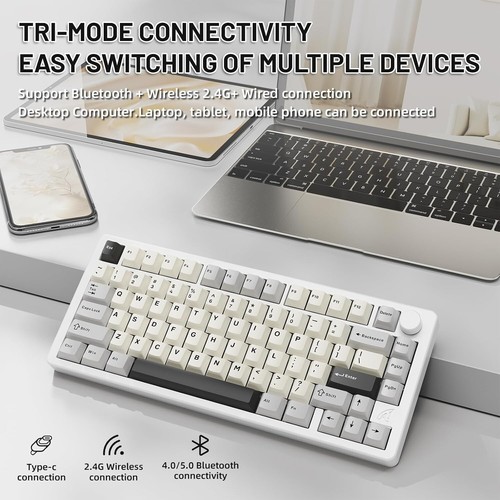 ATTACK SHARK X86 75% Wireless Aluminum Mechanical Keyboard,BT/2.4G/Type C - Picture 74 of 81
