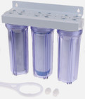 3 Stage 10” Water Filter System 3/4” Ports, PP, GAC, CTO  & Clear Housing’s
