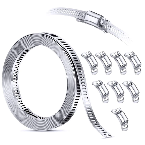 304 Stainless Steel Hose Clamp Assortment Kit DIY Cut-To-Fit 12 FT Metal - Picture 13 of 13