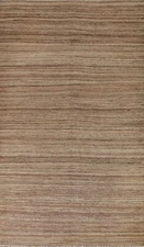 Earth-tone Striped 7x10 Reversible Kilim Area Rug Wool Hand-Woven Carpet