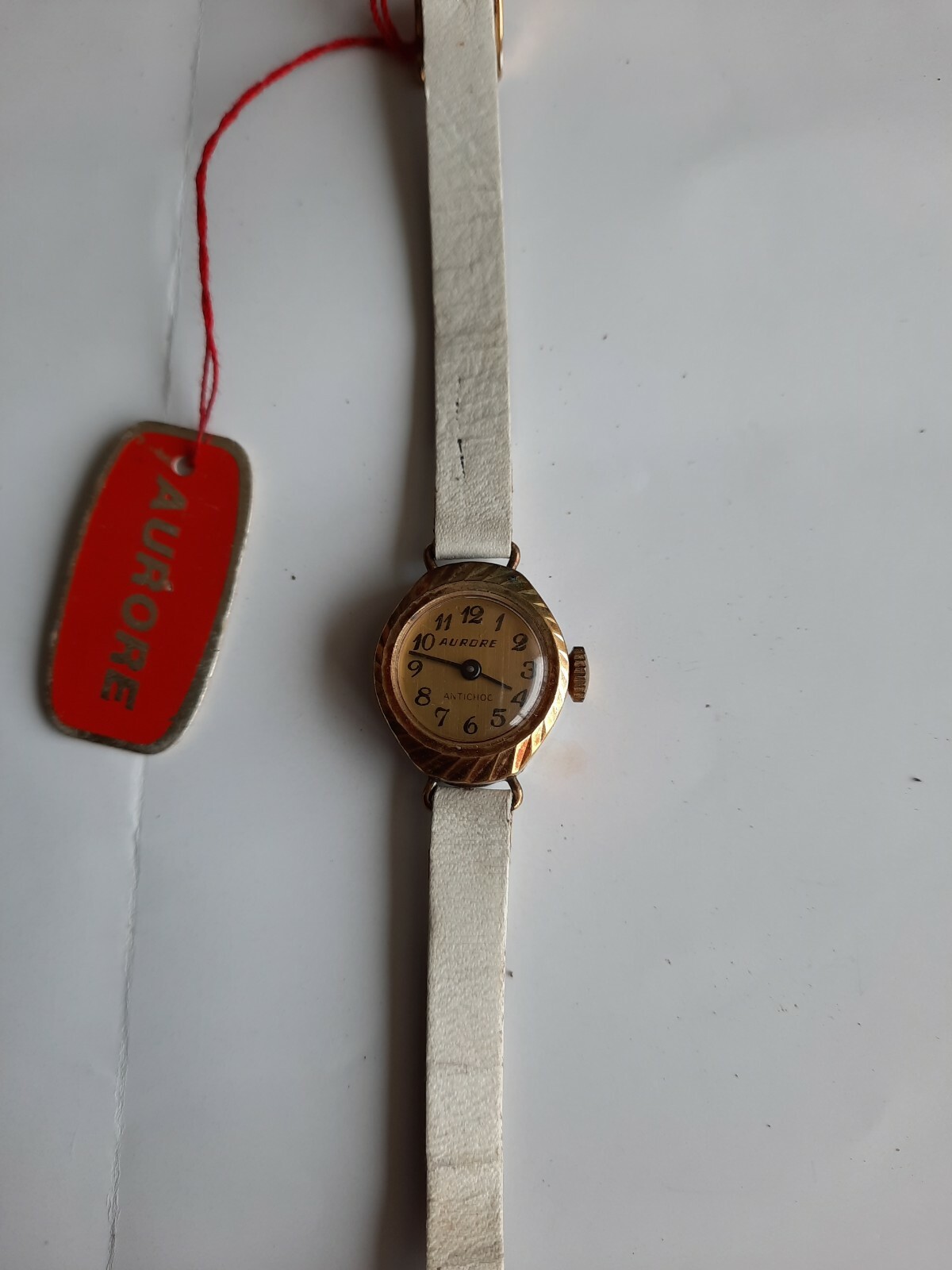 Montre Vintage Fedex Homme/femme, Boîtier Plaqué Or, Bracelet Cuir, Non Fonctionnelle (P246)