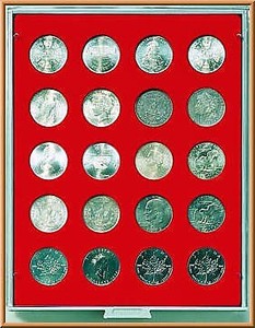 Lindner Velourseinlage Hellrot für Münzen mit Ø38 mm 2102E Neu