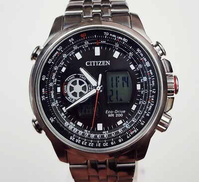 時計 CITIZEN Eco-Drive GMT WR 200 CITIZEN ECO-DRIVE SKYHAWK AT WR200 RADIO SSB WORKING
