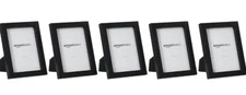 AmazonBasics Photo Picture Frame - 5" x 7", Black, 5-Pack