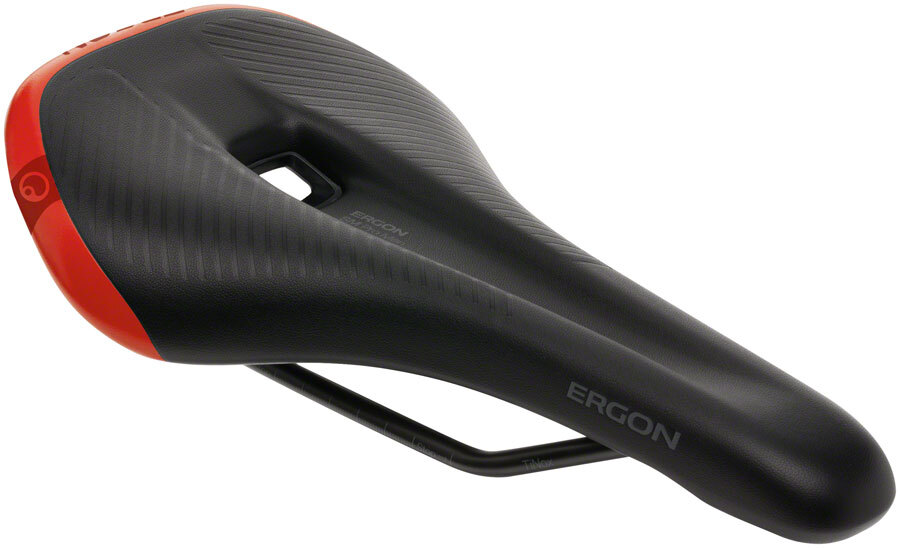 Седло Ergon SM Pro - Красное с шириной посадочной косточки 9-12 см. Адаптер Topeak QuickClick