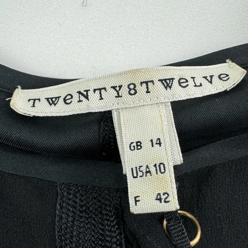 Cárdigan Twenty8Twelve by S Miller negro pura seda a presión para mujer talla 10 Foto 3 de 4