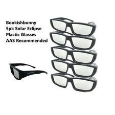 5 Pairs Bookishbunny Solar Eclipse Viewer Plastic Glasses ISO Certified Sun View