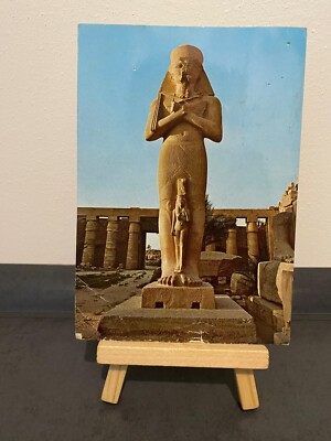 Vintage Postkarte Luxor, Statue of Phrao Pinutem and his wife, Architektur