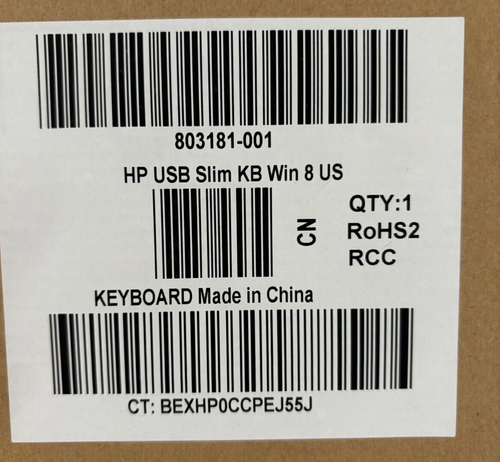 Lot of 10 HP Wired Slim Black Color USB Keyboard 803181-001 - Picture 3 of 3