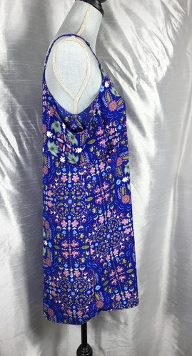 Everly Women’s Short Cold Shoulder Swing Dress Tunic, V-Neck, Blue Floral sz M - Picture 5 of 12
