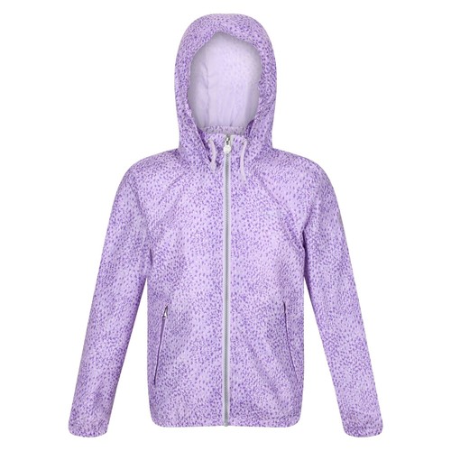 Regatta Girls Catkin Animal Print Waterproof Jacket Pastel/Lilac 11-12 Years