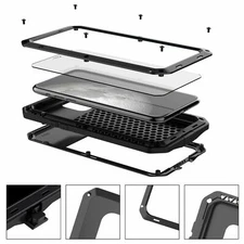 For iPhone 11 / 11 Pro / 11 Pro Max Shockproof Aluminum Glass Hard Cover Case