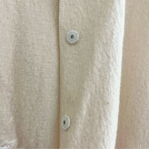 Vintage Talbots Strickjacke Jacke 100% Wolle XL bestickt Blumen Damen cremeweiß - Bild 5 von 12