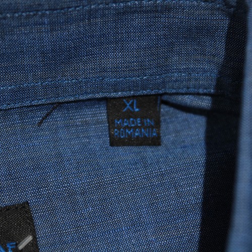 Patrick Assaraf NWT Casual Button Down Shirt Size XL Blue Degraded Linen/Cotton - Picture 5 of 10