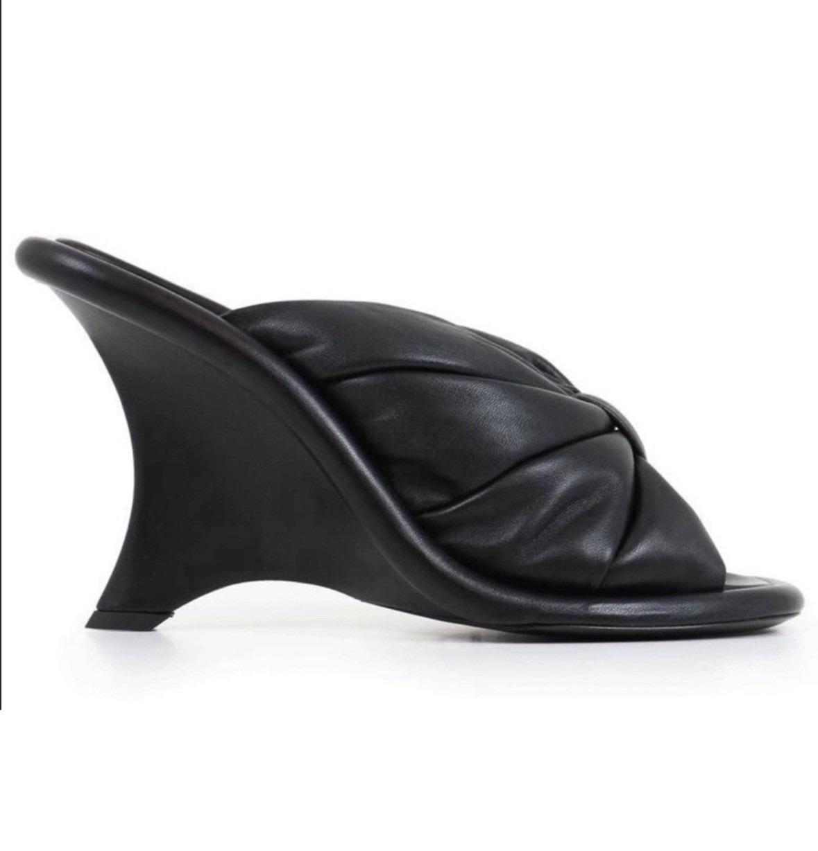 Balenciaga Paris Black Knotted Slip On Mule Heel Strappy Sandal, EU 37.5 FLAW