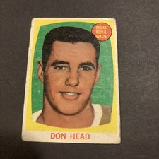 DON HEAD BOSTON GOALIE ROOKIE CARD - 1961/62 TOPPS #17. rookie card picture