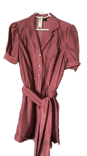 Bird by Juicy Couture $358 Washed Silk Puff Sleeve Romper Jumpsuit XS NEW NWT