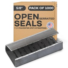 IDL Packaging Serrated PET Strapping Seals 5/8" Metal Clips Pallet Banding 1000