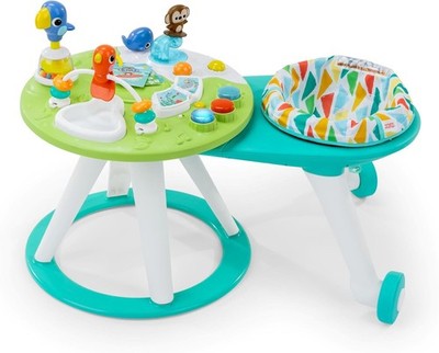 Bright Starts Around We Go 2-in-1 Baby Activity Center & Walker Table Tropic Coo