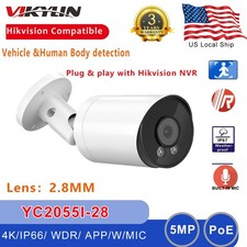 Hik Compatible 5MP Bullet IP Camera MIC IR30M POE Night Vision Outdoor US