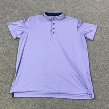 Greyson Polo Shirt Mens Large Lavender Purple Performance Golf Wolf Logo Tech