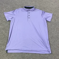 Greyson Polo Shirt Mens Large Lavender Purple Performance Golf Wolf Logo Tech