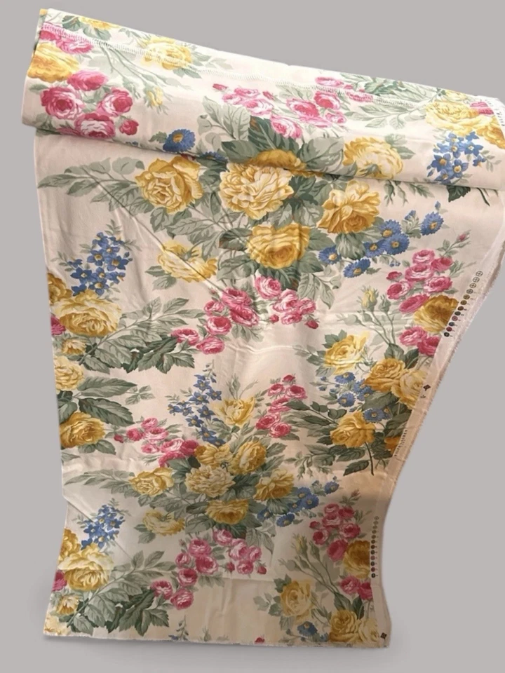 RARO Vintage Ralph Lauren Hogar Tela Floral 6 Yardas 56" Ancho NUEVO Foto 3 de 4