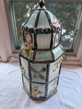 Fitz And Floyd English Garden Cookie Jar 14 inch Tall Blue Dovecote Never Used