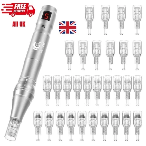 Wireless Electric Derma Pen Microneedle Beauty Tool With 30 Needle Cartridge UK*
