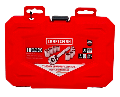 #ad #ad NEW Craftsman CMMT34564 10PC 3 8quot; Dr. Sockets amp; Ratchet Tool Set METRIC Fr.Sh. $19.95