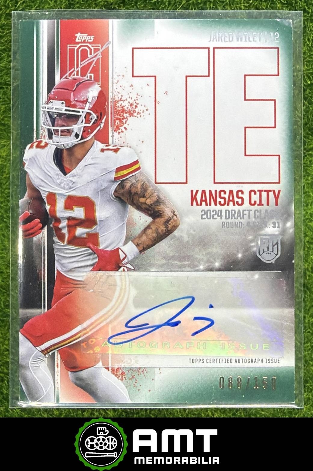 Jared Wiley Topps Signature Class Rookie Class Autograph Variation #RCAJW Green