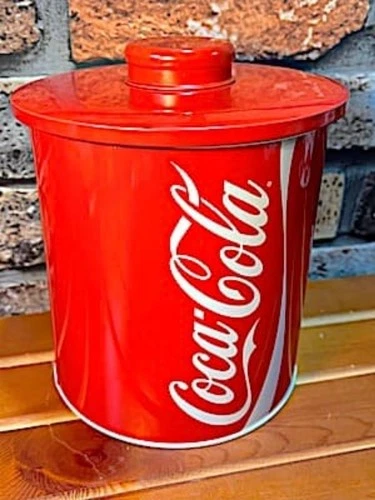 Coca-Cola Vintage Style Metal Storage Canister Tin w/ Lid | Kitchen Man Cave...