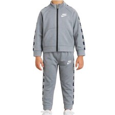 Nike Boys Full Zip Tracksuit 2-Piece Set   Dark Grey Heather/White, Size 4Year