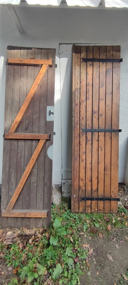 Paire de volets bois en bon état Hauteur 2m16Largeur 61cm - Photo 2/2