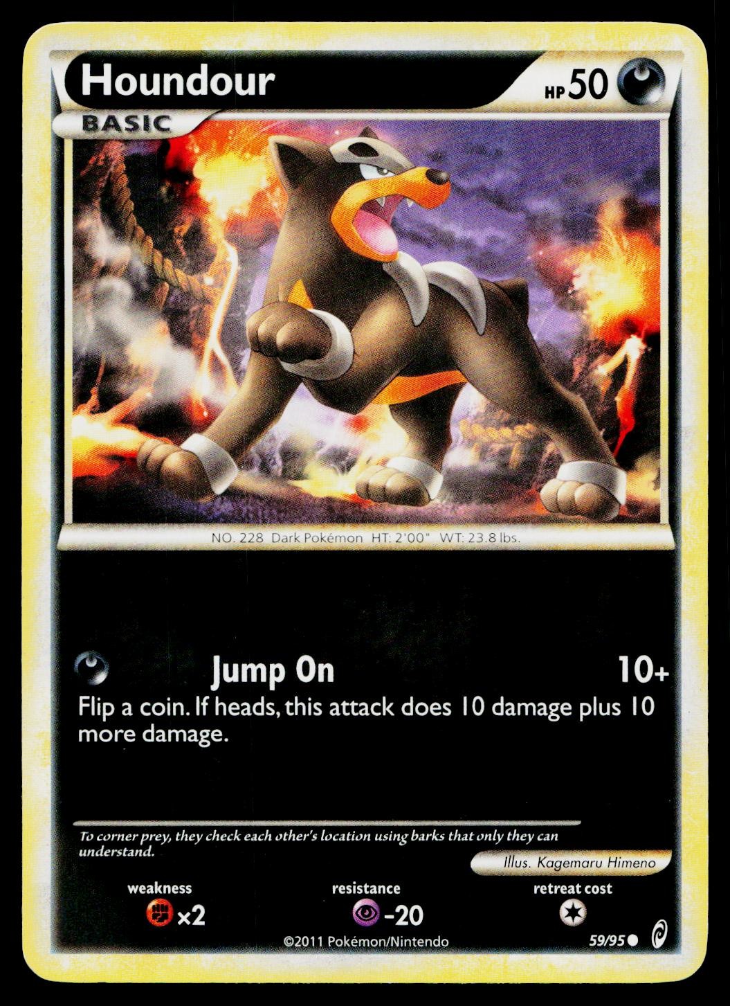 Houndour 59/95 Common Call of Legends Pokemon Moderately Played