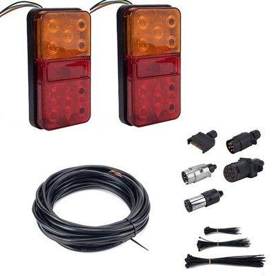 For Trailer Trucks Pair Plug 8m 5 Core Wire Waterproof Led Tail Light Kit *la