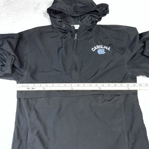 NC Tarheels Champion 1/2 Zip Hooded Long Sleeve Windbreaker Men XS Black - Picture 11 of 15