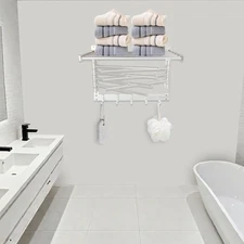 Drying Rack Wall Mounted Swivel Towel Rack Laundry Clothes Holder Swing Arms US