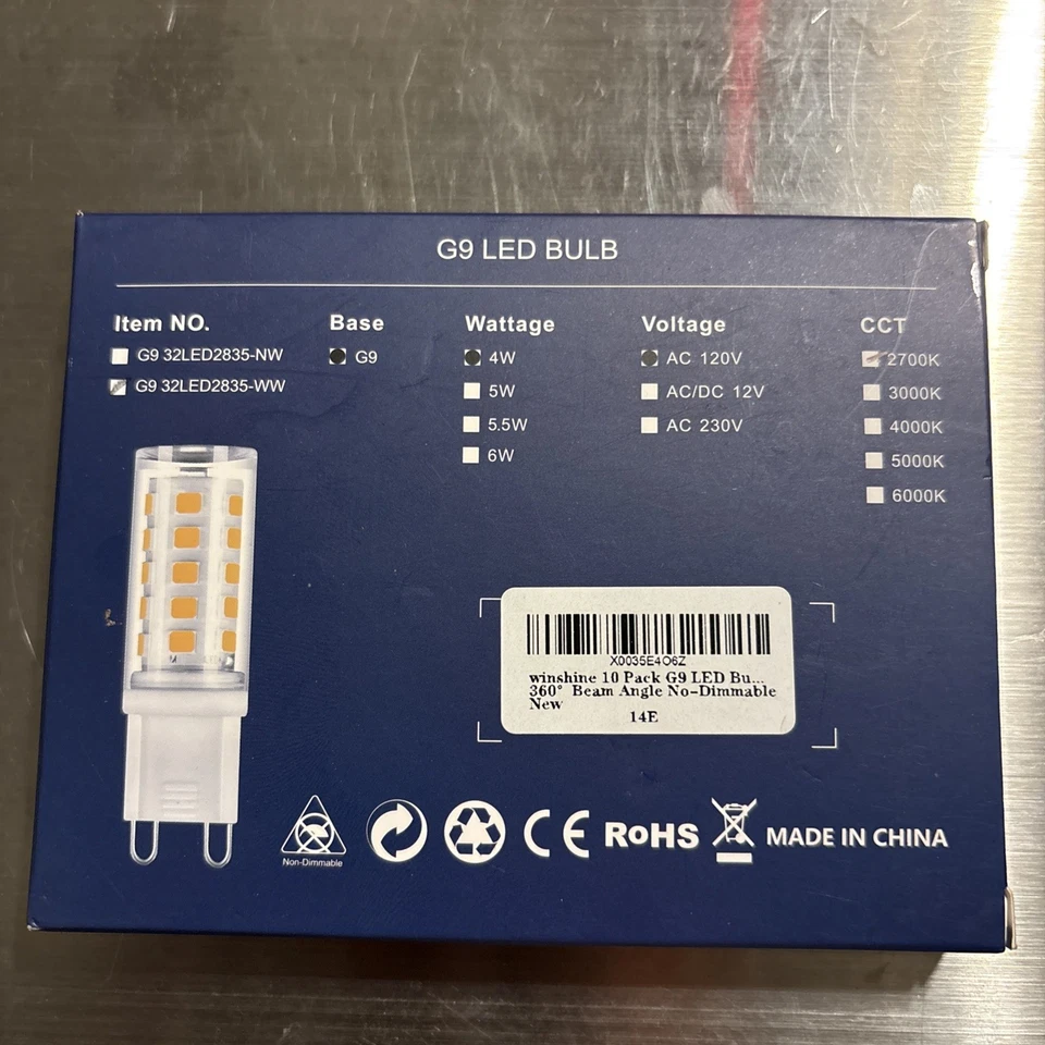 Intertek G9 LED BULB Dimmable 2700k 40W Replacement, Uses 4W, 120V, NIB - Image 2 of 2