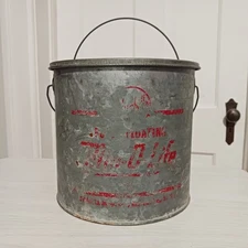 Vintage Galvanized Metal Frabills Min O Life Bucket Star Top Garden