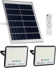 Solar Security Light 100W 2 Pack Dusk To Dawn Remote IP67