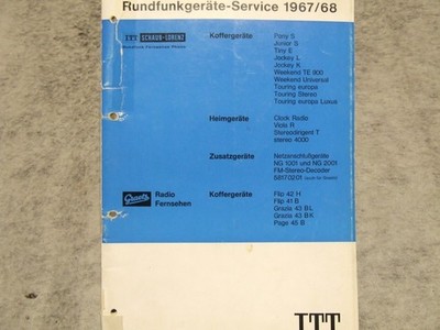ITT Schaub-Lorenz Graetz Rundfunkgeräte Service 1967/68 Schaltpläne 110 Seiten