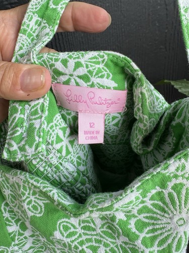 Lilly Pulitzer Kelly Green And White Size 12 Girls Dress - Picture 5 of 8